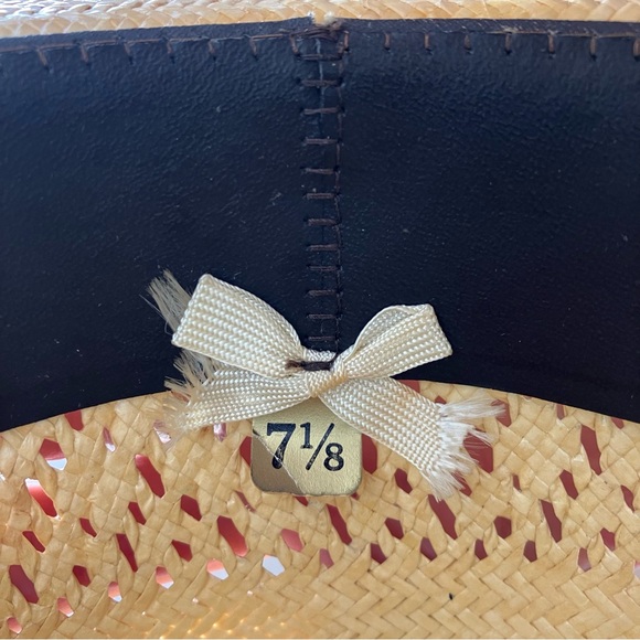 Vintage Stetson Roadrunner Bryantcote Straw Cowboy Hat Size 7 1/8 - Picture 8 of 11